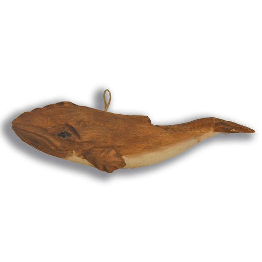 Humpback Whale Hand Carved Wood Ornament