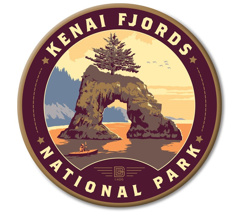 Kenai Fjords NP Circle Magnet