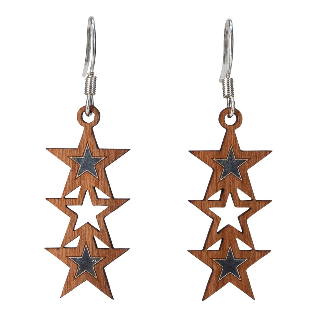 Three Stars Twig Earrings