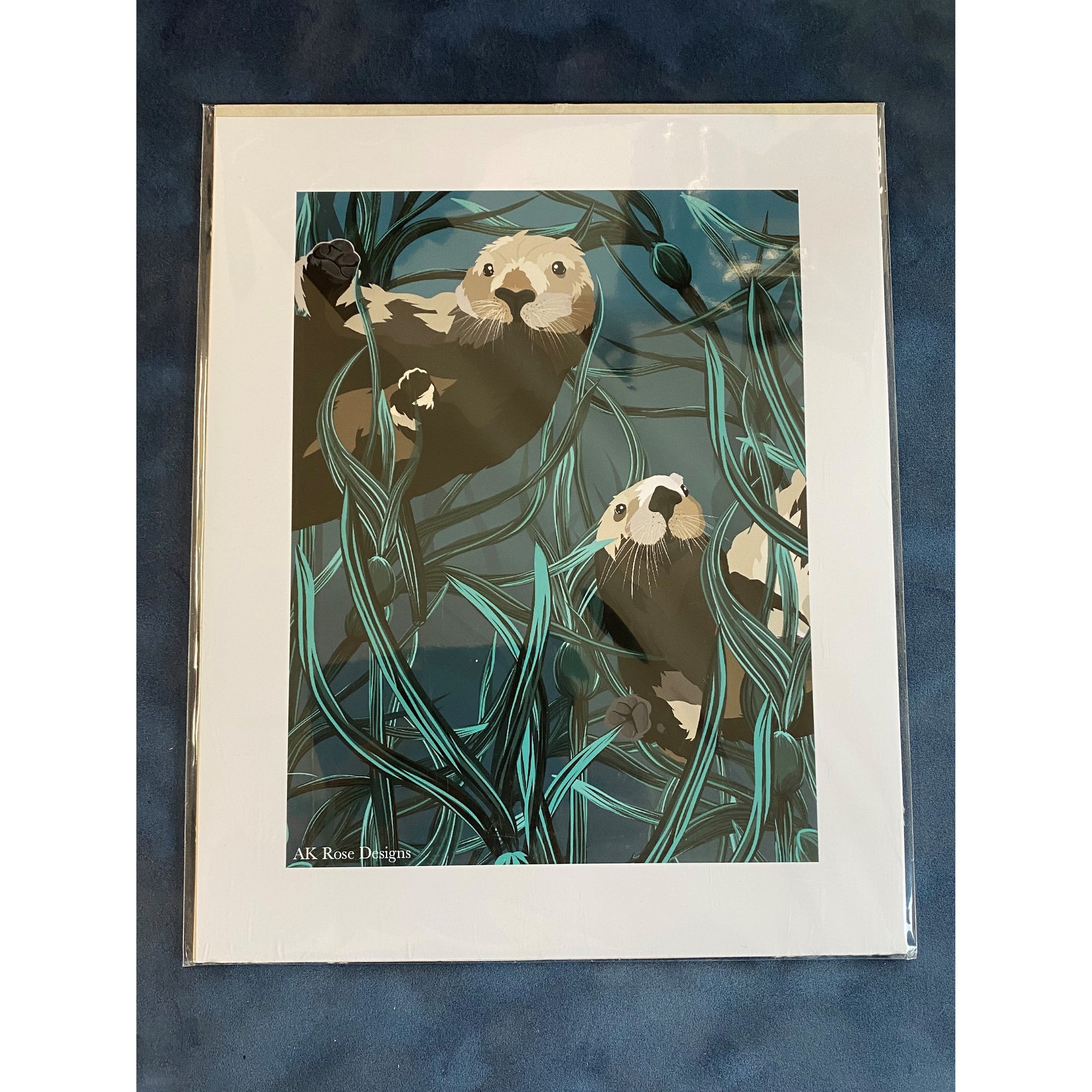 Sea Otter in Kelp Print