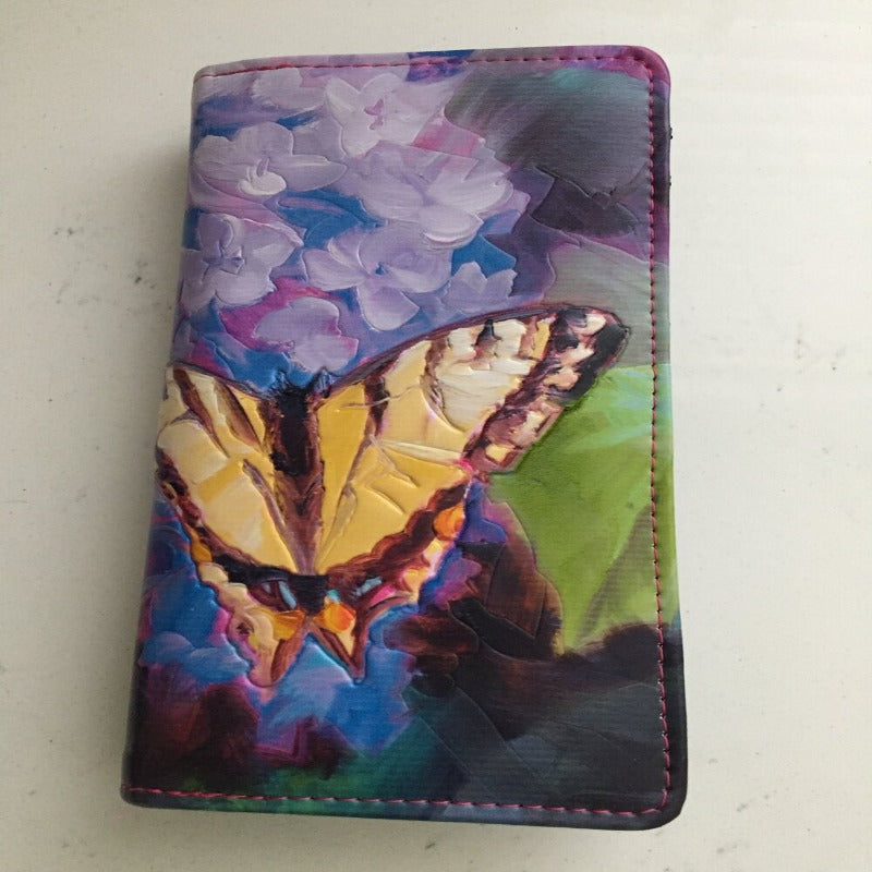 Lilac Flowers and Butterfly Wallet - Large