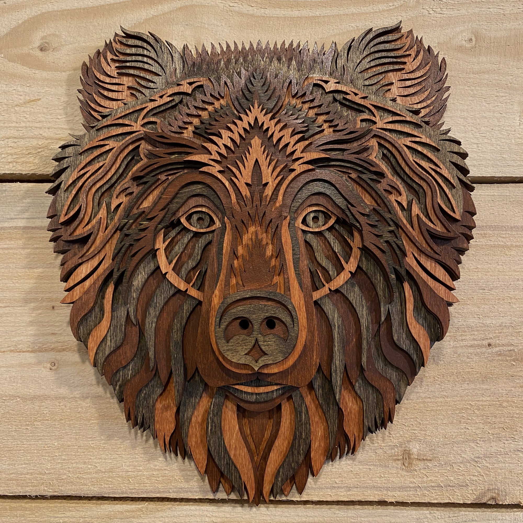 Laser-cut Wood Cinnamon Bear
