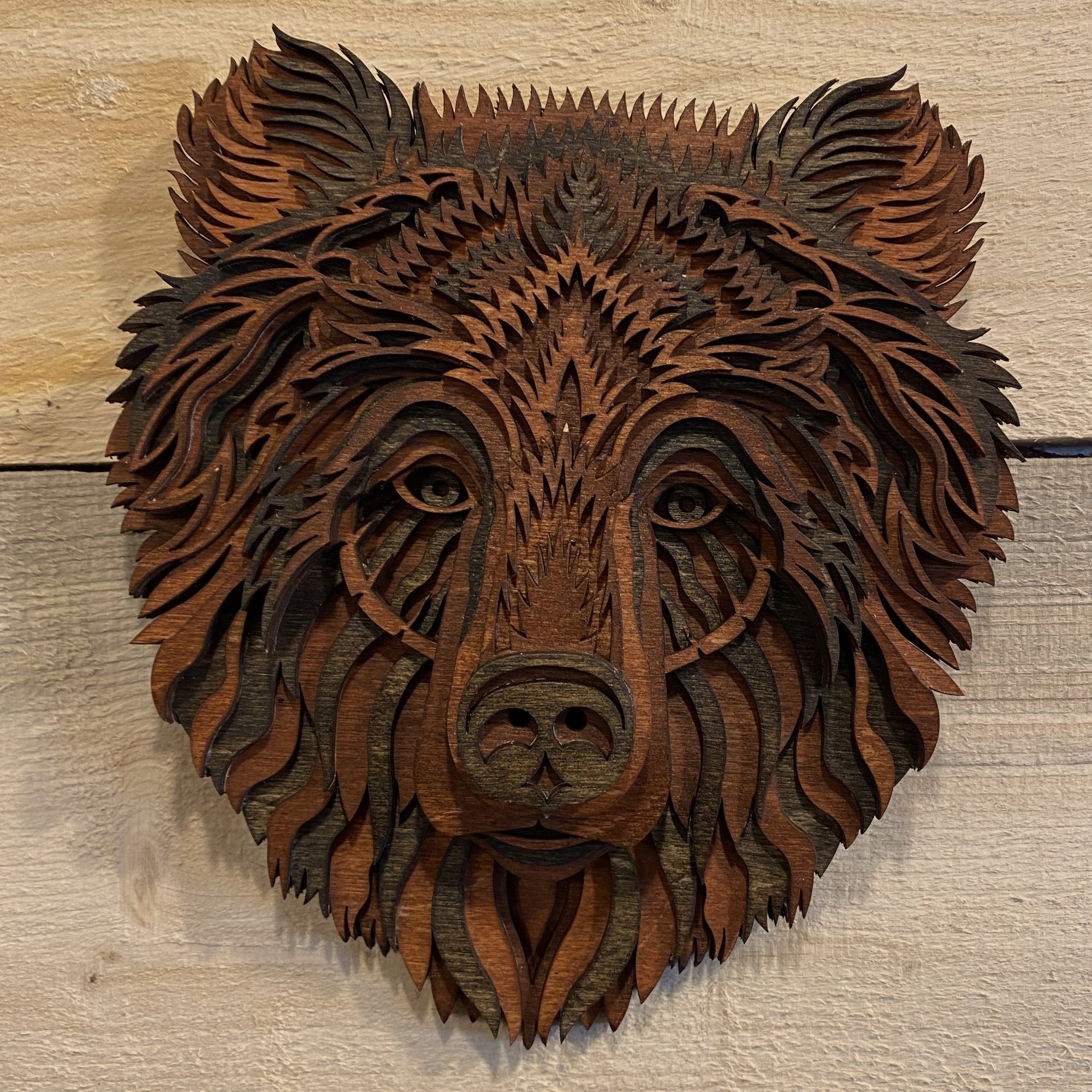 Laser-cut Wood Cinnamon Bear - Mini