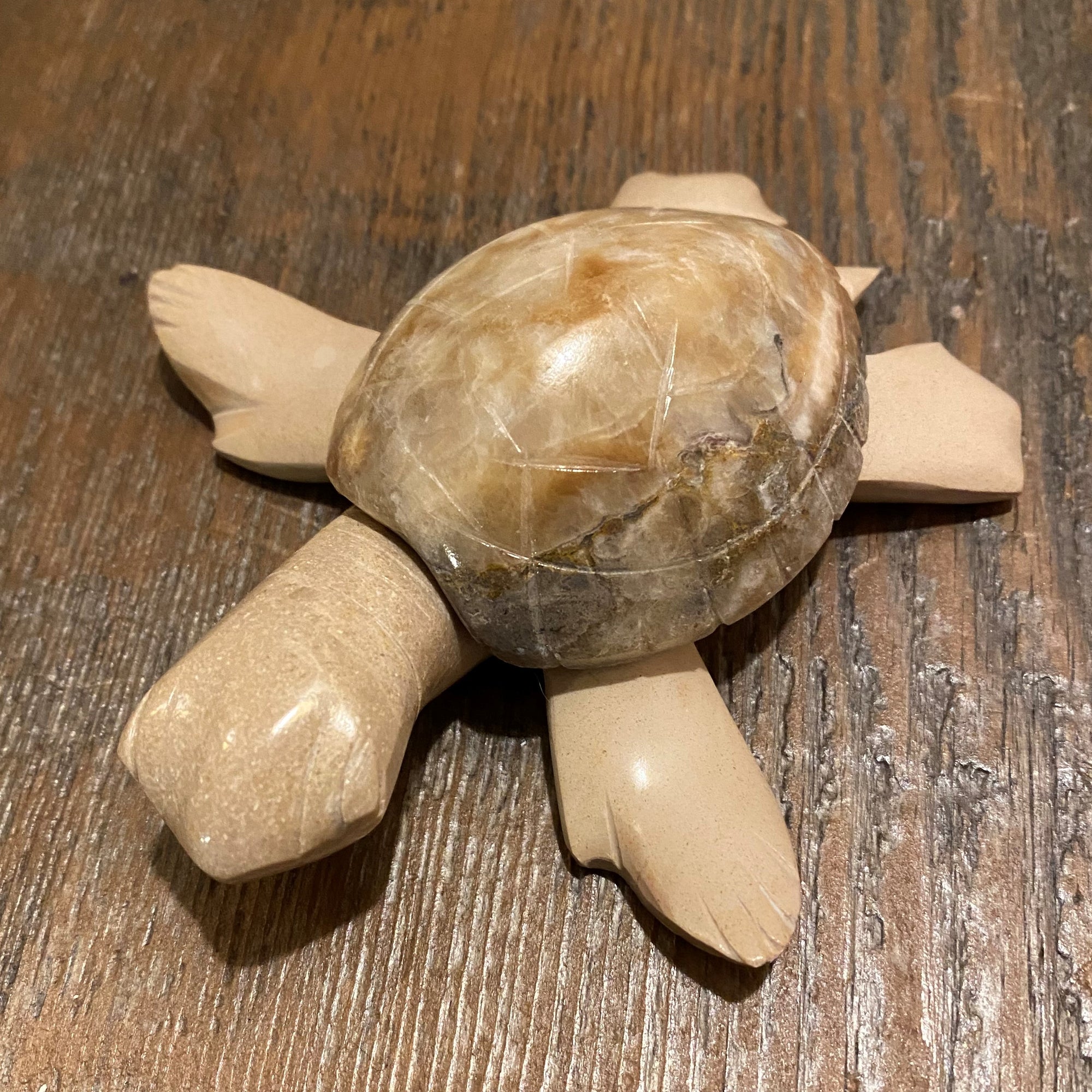 Marble 4in Light Body Turtle  Figurine