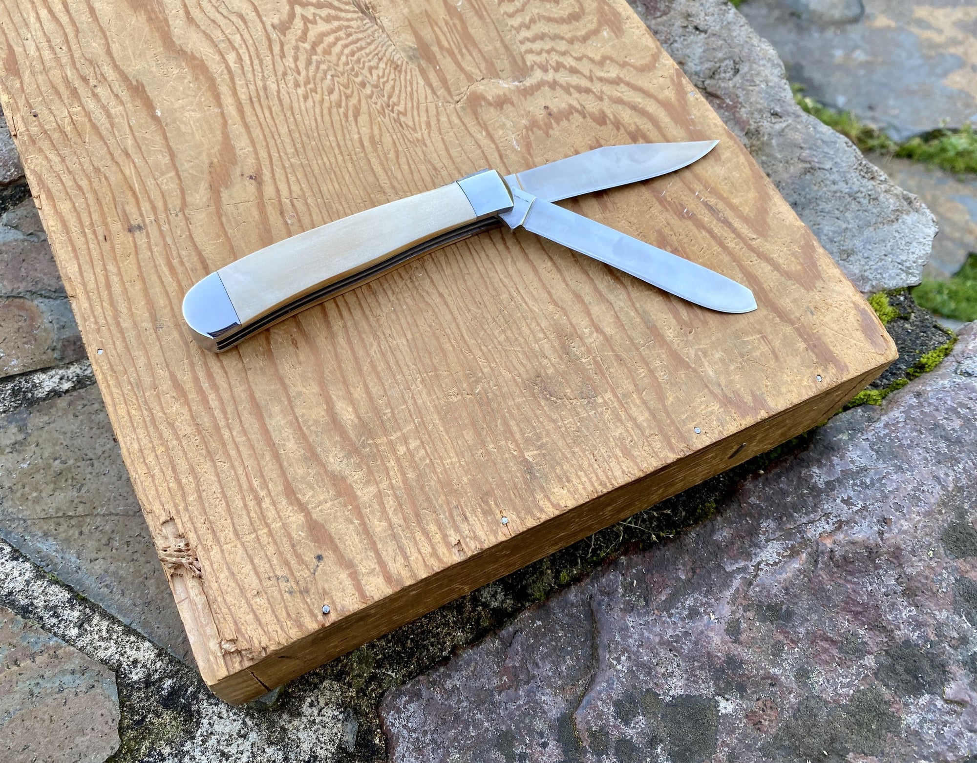 Double Blade Mammoth Ivory Pocket Knife