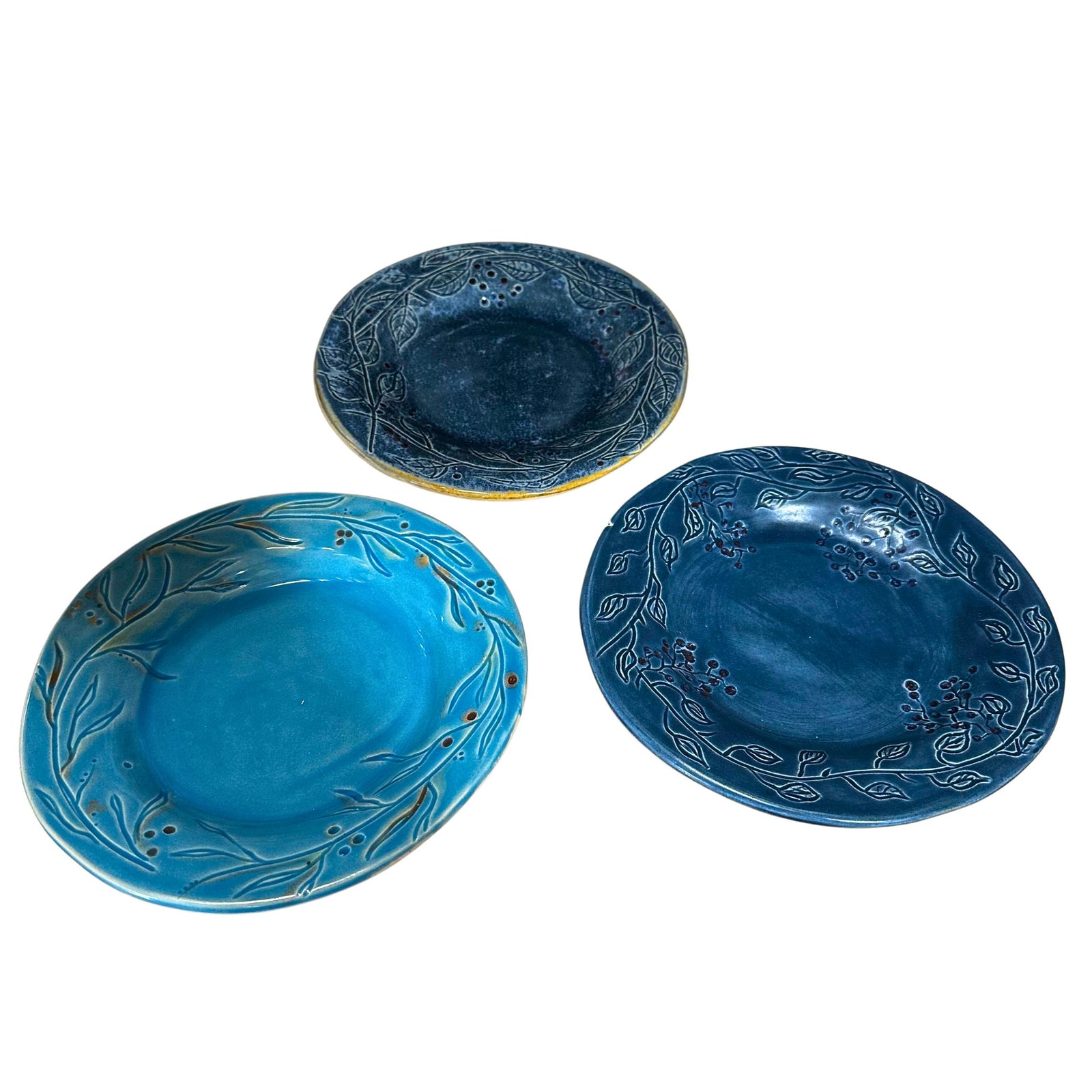 Ceramic Berries and Leaves Plates