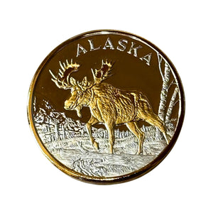 Bull Moose Silver Plated Medallion