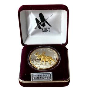 Bull Moose Silver Plated Medallion