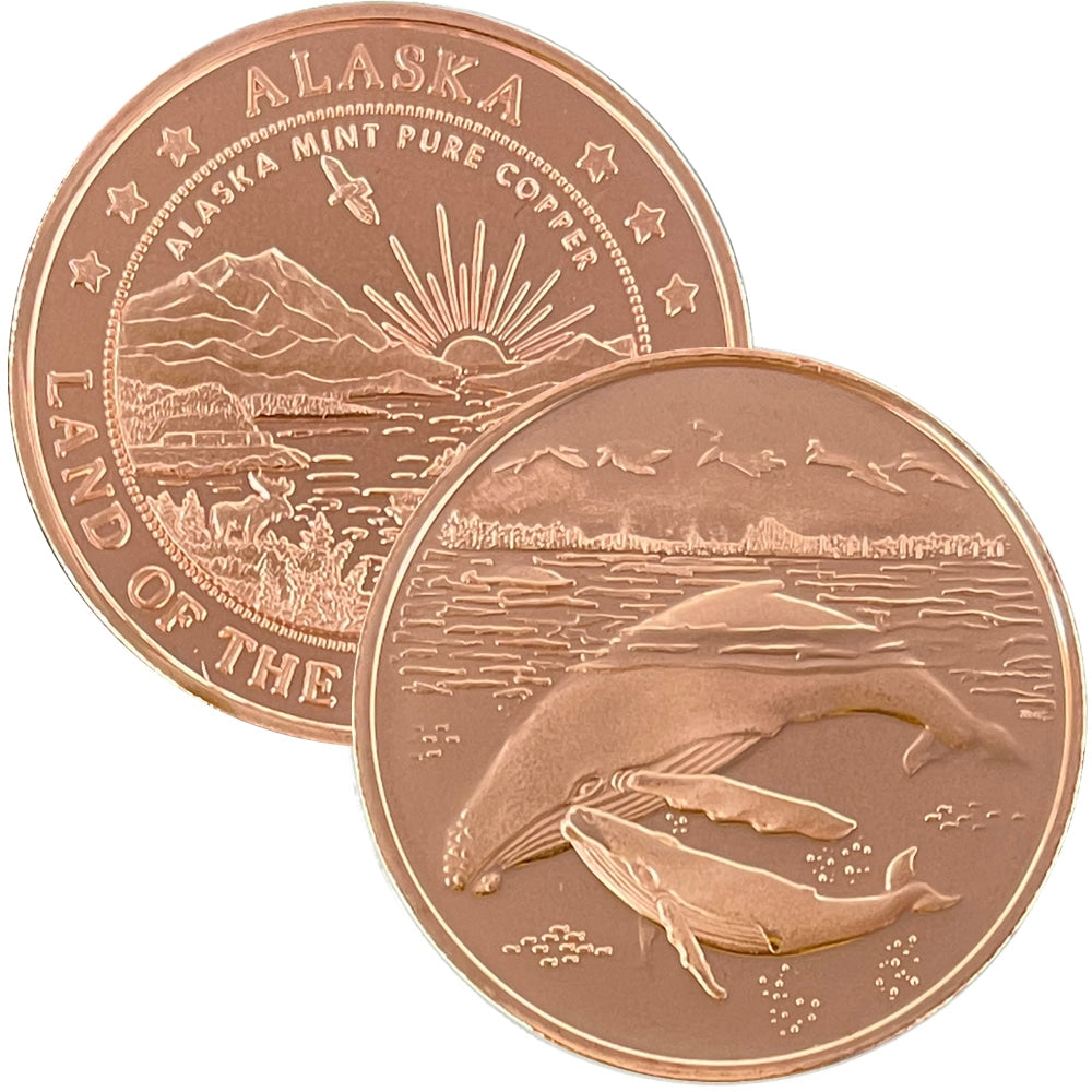 Humpback Whales Copper Medallion