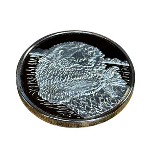 Otter with Starfish Silver Plated Medallion