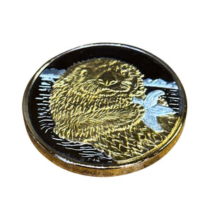 Otter with Starfish Silver Plated Medallion