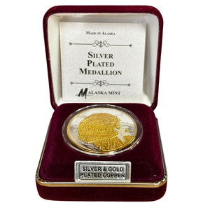 Otter with Starfish Silver Plated Medallion
