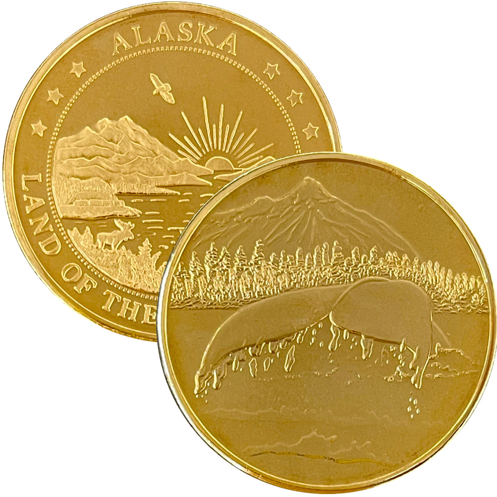 Whale Tail Golden Bronze Medallion
