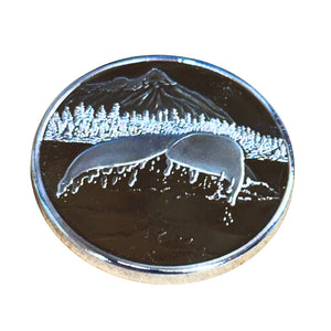 Whale Tail Silver Plated Medallion