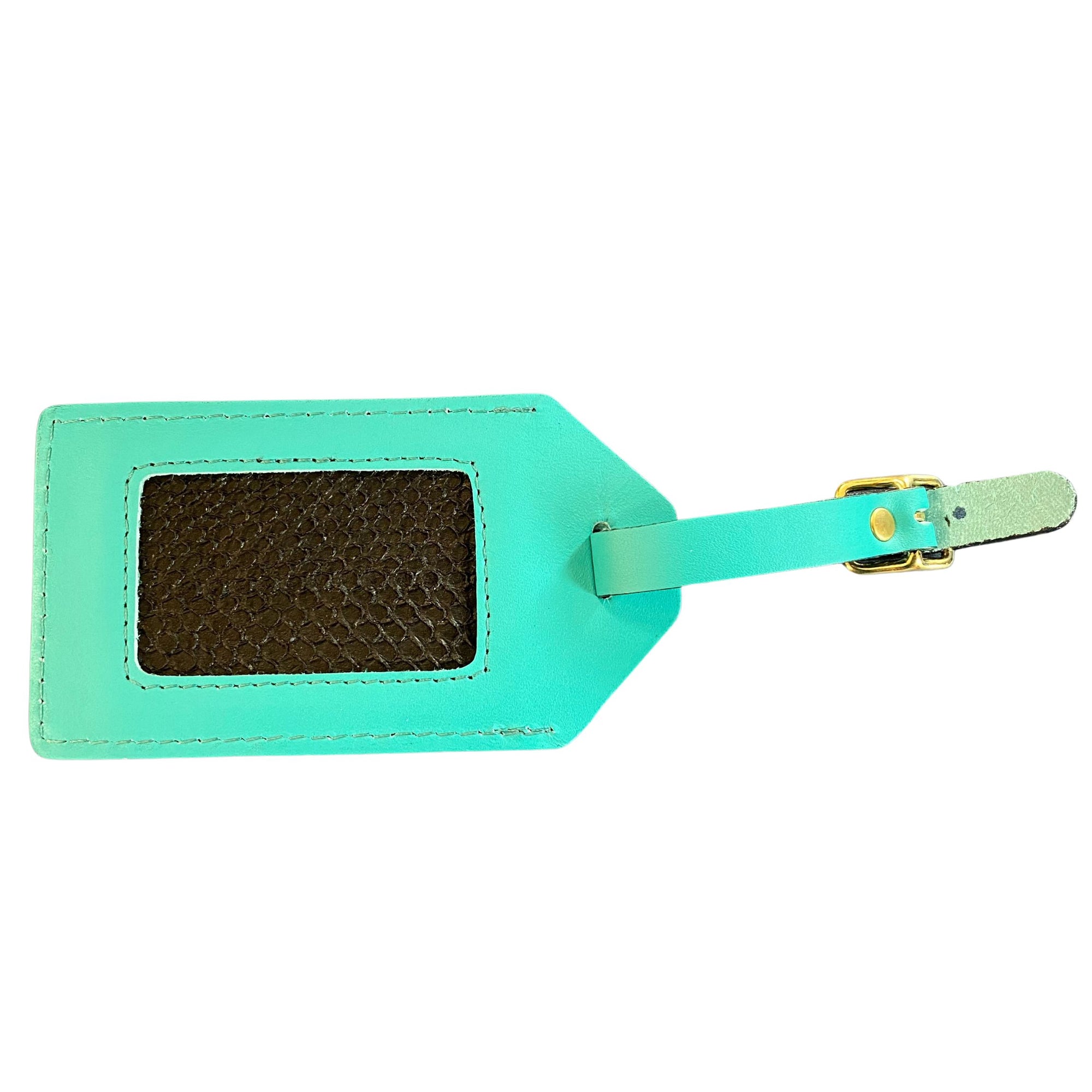 Salmon Leather Luggage Tag