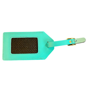 Salmon Leather Luggage Tag