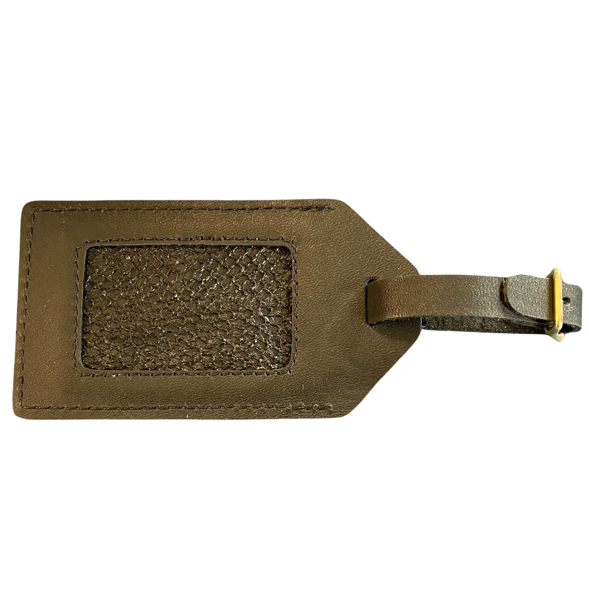 Salmon Leather Luggage Tag