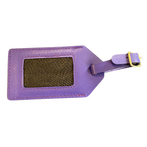 Salmon Leather Luggage Tag