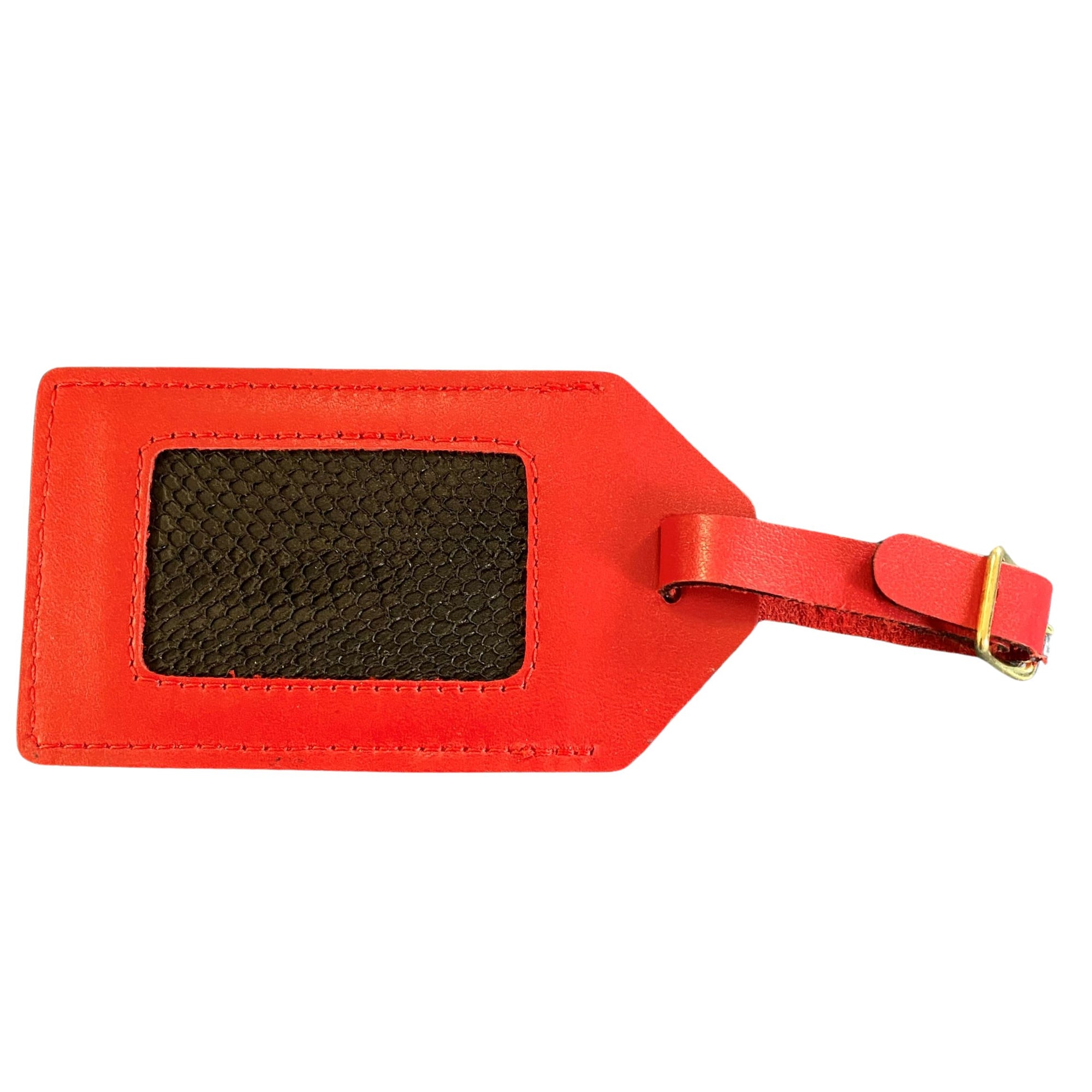Salmon Leather Luggage Tag