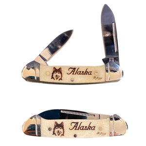 Alaska Mini Scrimshaw 2.75 inch Knife