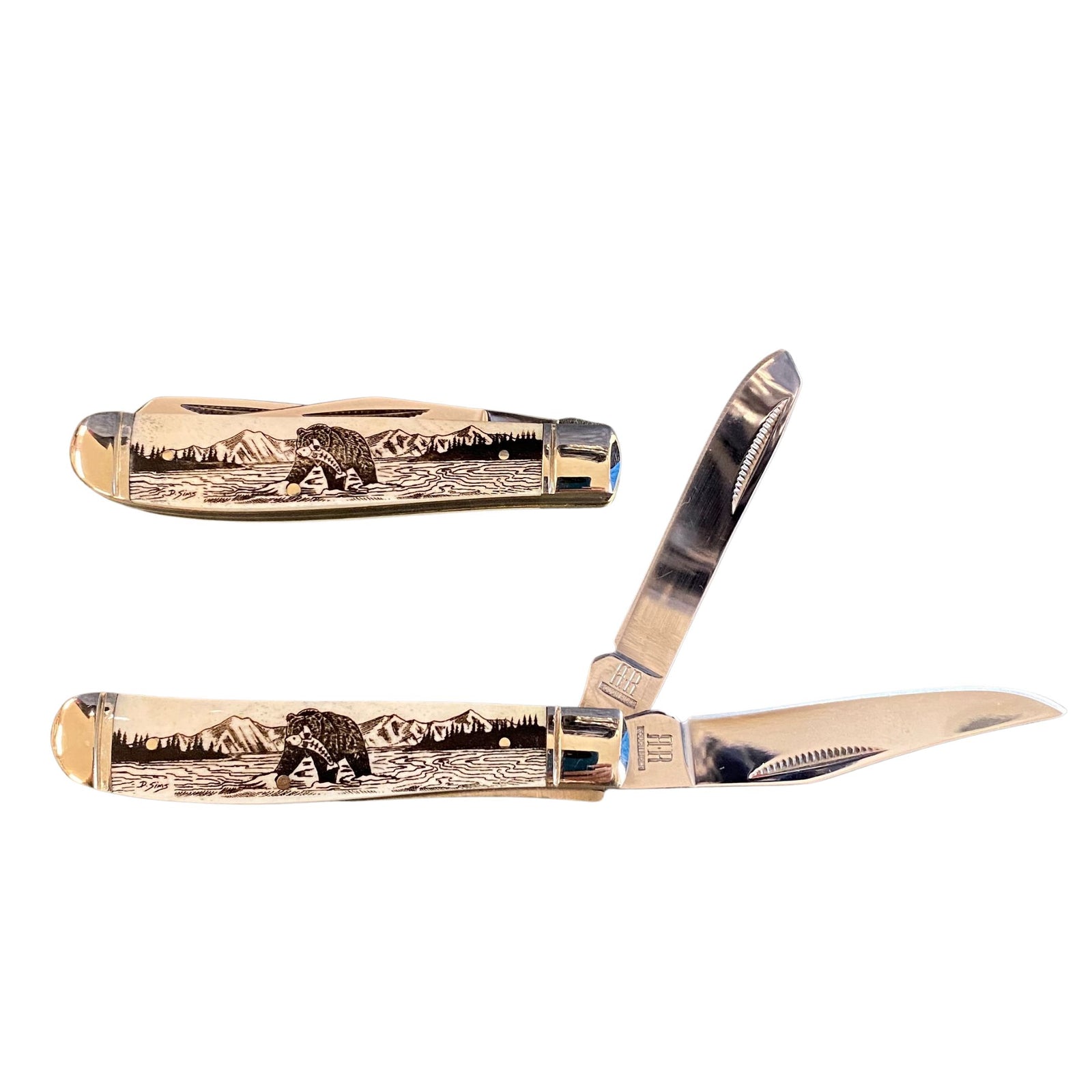 Black Scrimshaw 3.5 inch Knife