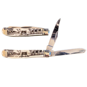 Black Scrimshaw 3.5 inch Knife