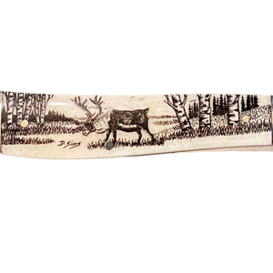 Black Scrimshaw 3.5 inch Knife