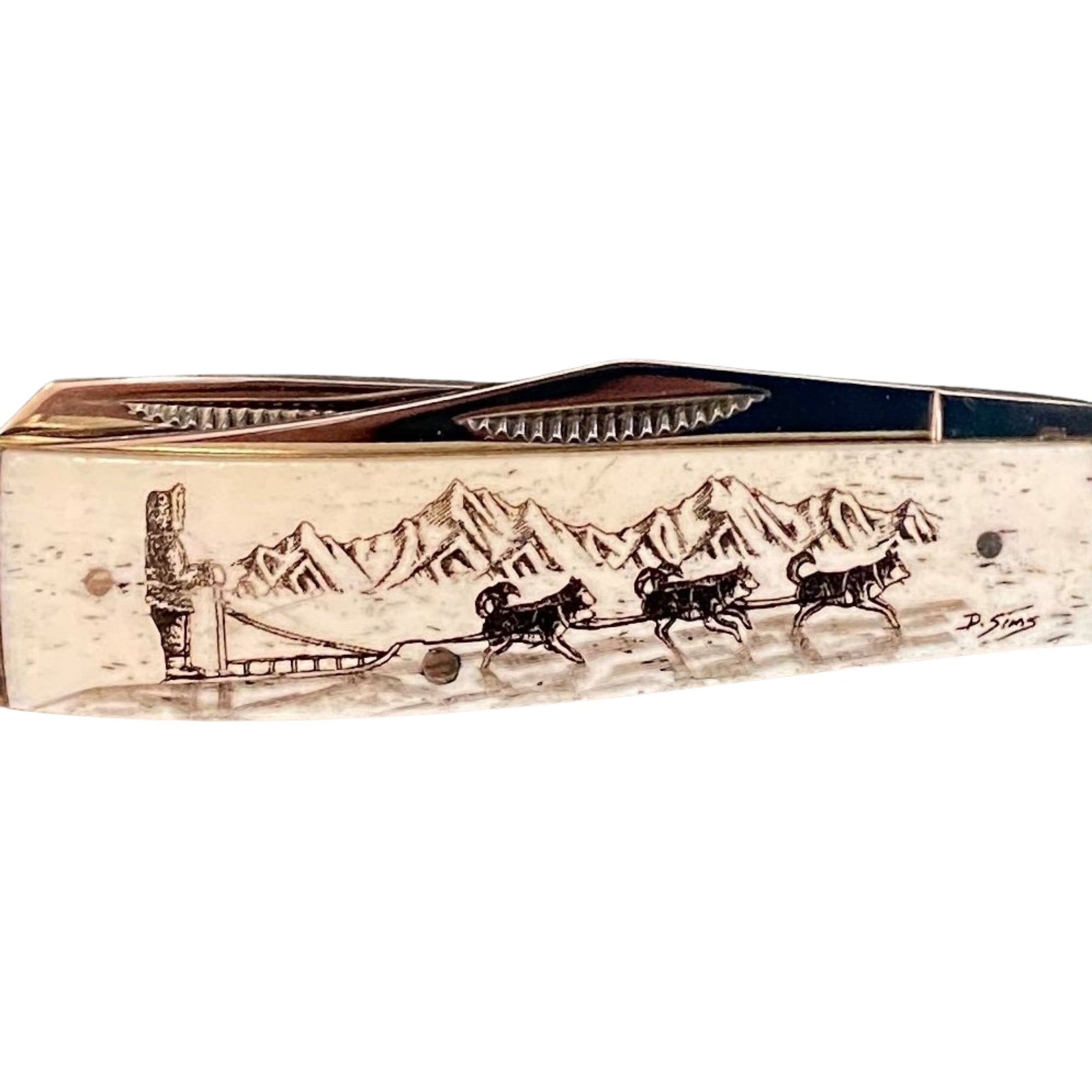Black Scrimshaw 3.5 inch Knife