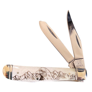 Black Scrimshaw 3.5 inch Knife