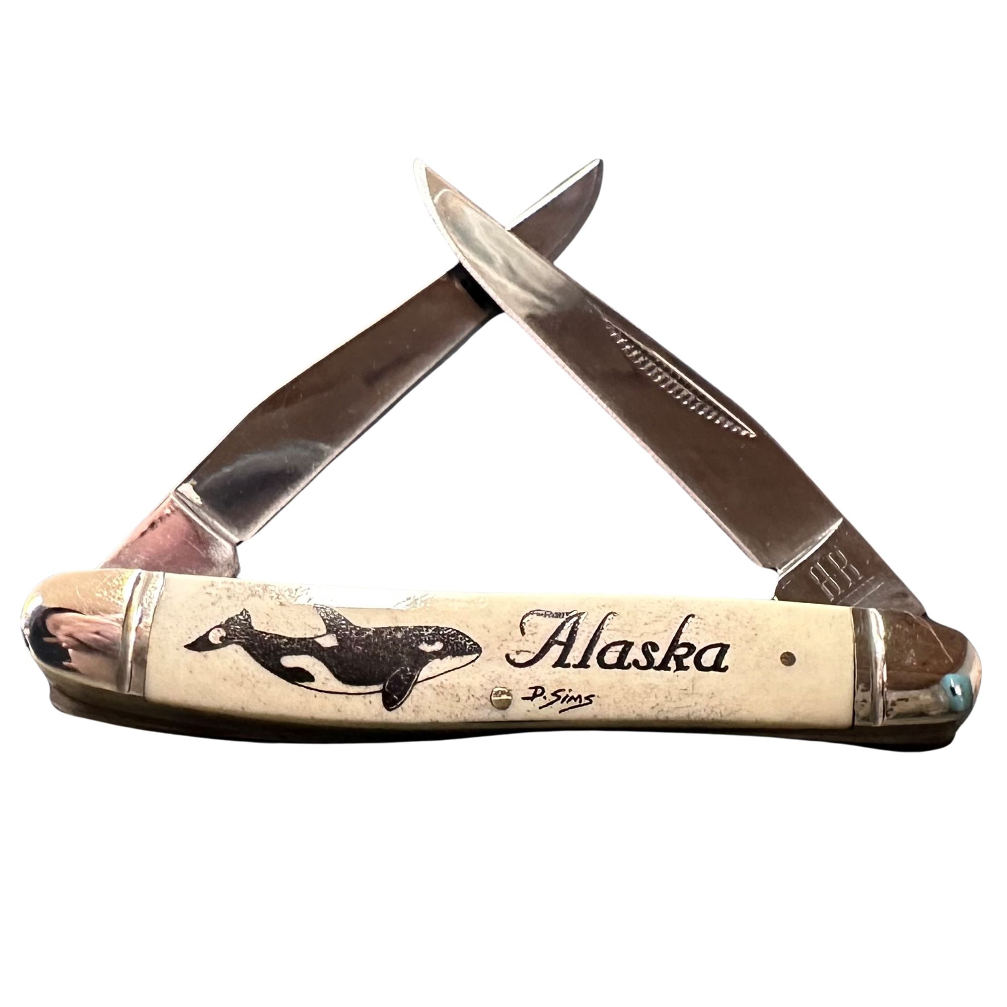 Black Scrimshaw 3.5 inch Knife