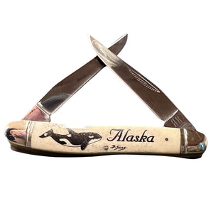 Black Scrimshaw 3.5 inch Knife