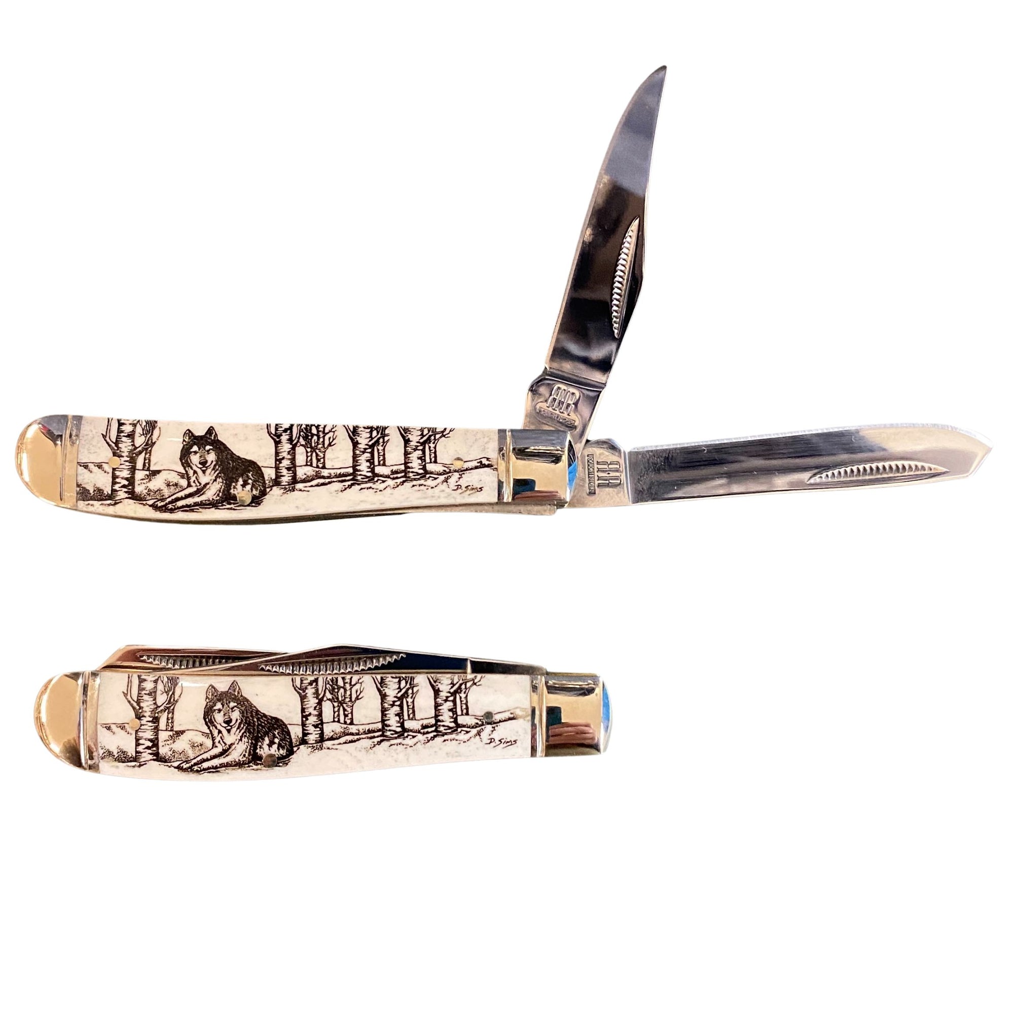 Black Scrimshaw 3.5 inch Knife
