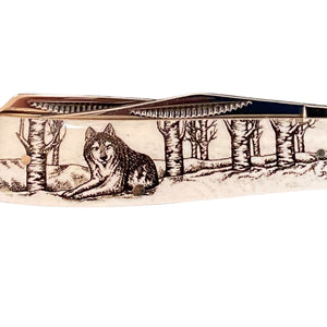 Black Scrimshaw 3.5 inch Knife