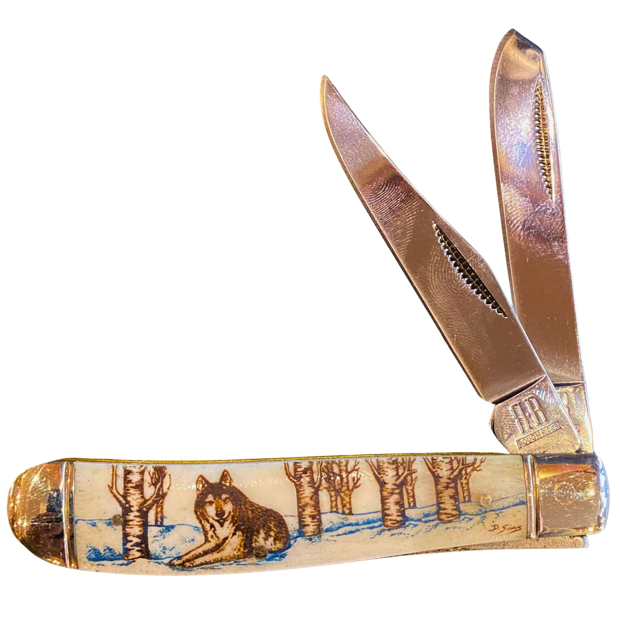 Color Scrimshaw 3.5 inch Knife