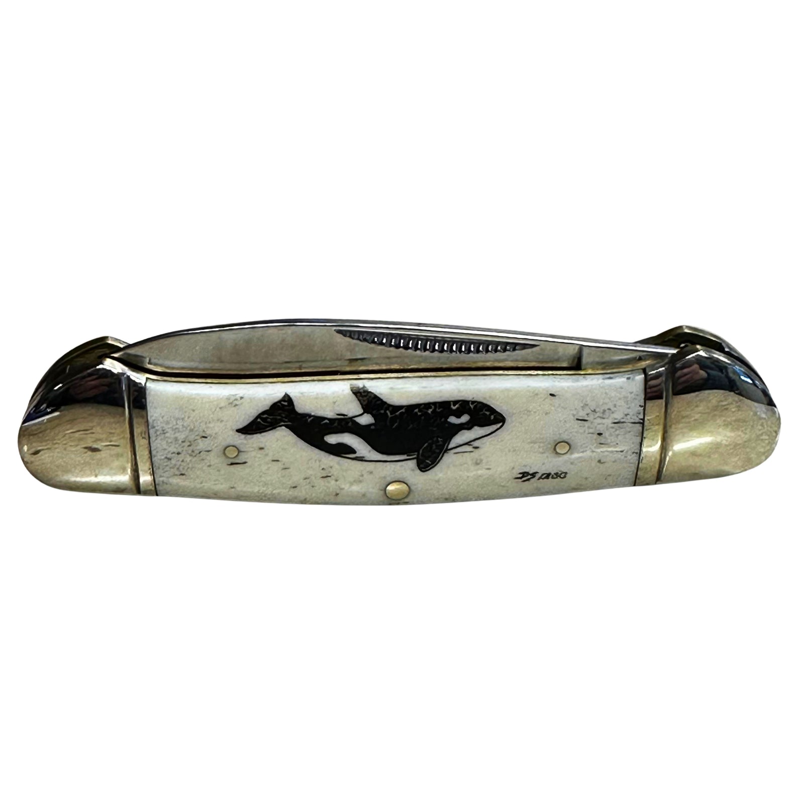 Lock Back Scrimshaw Knife 3.75 inches