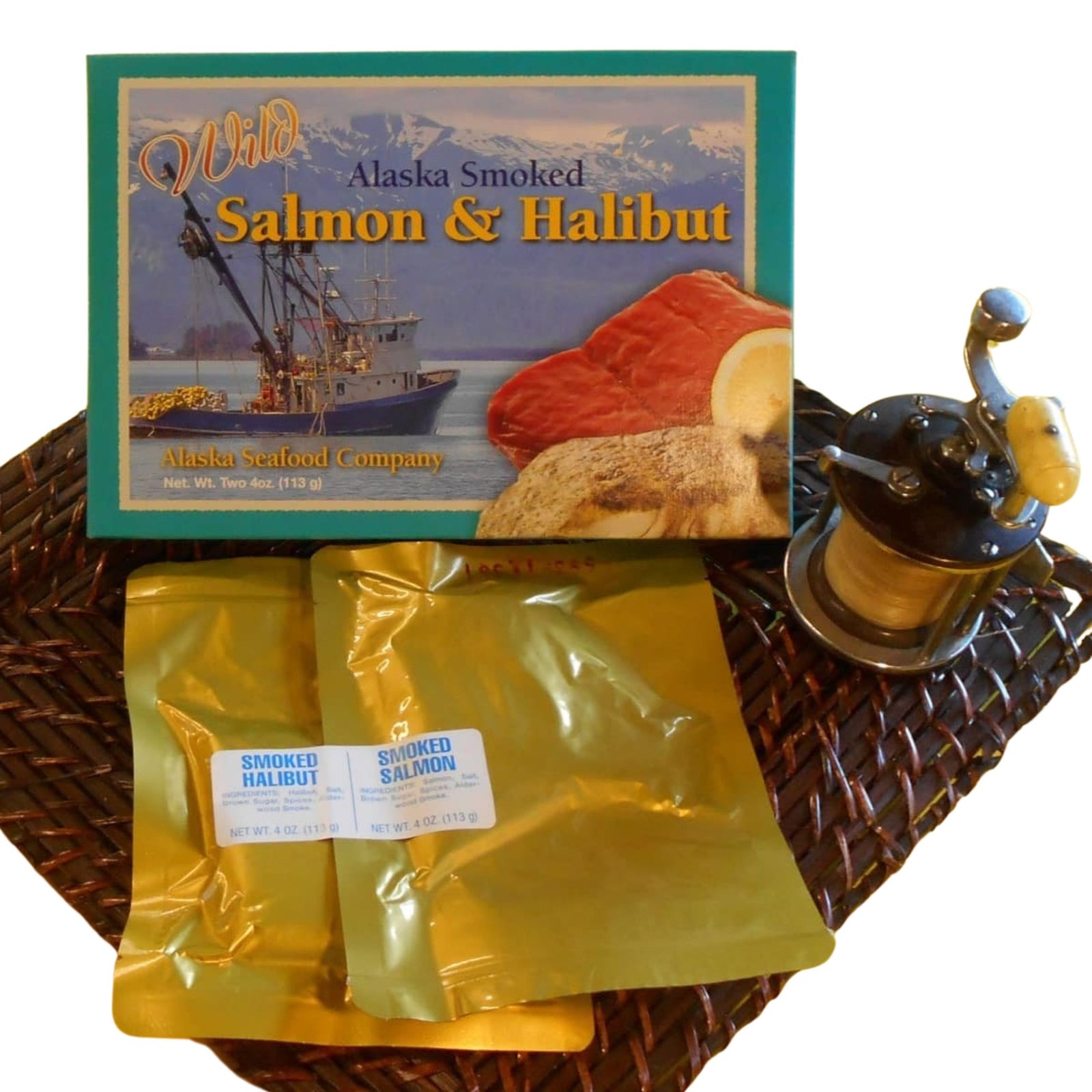 Boxed Smoked Salmon and Halibut