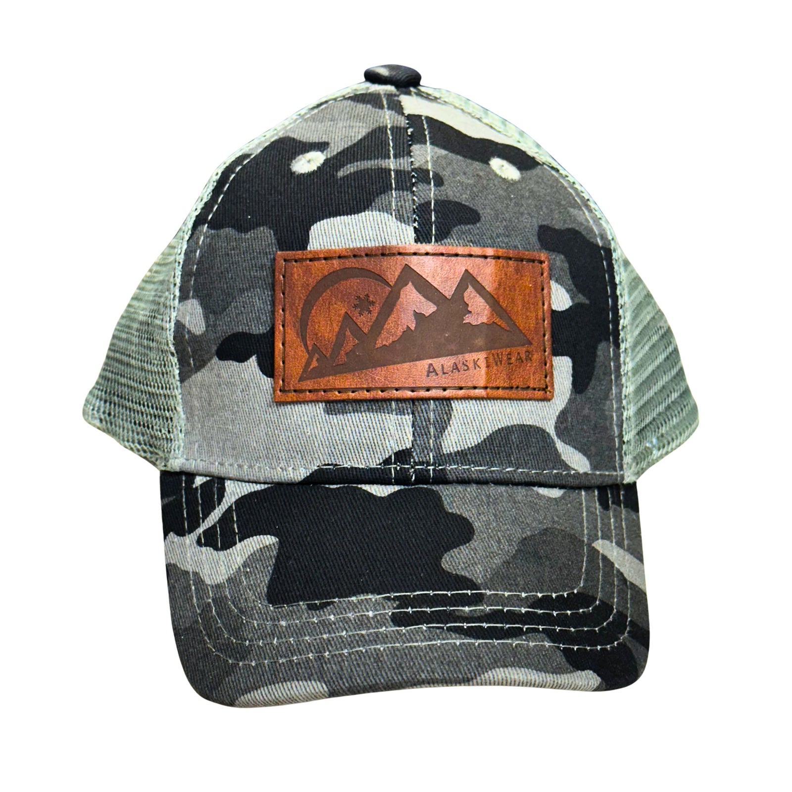 Infant Baseball Hat - Curved Grey Camo Mesh