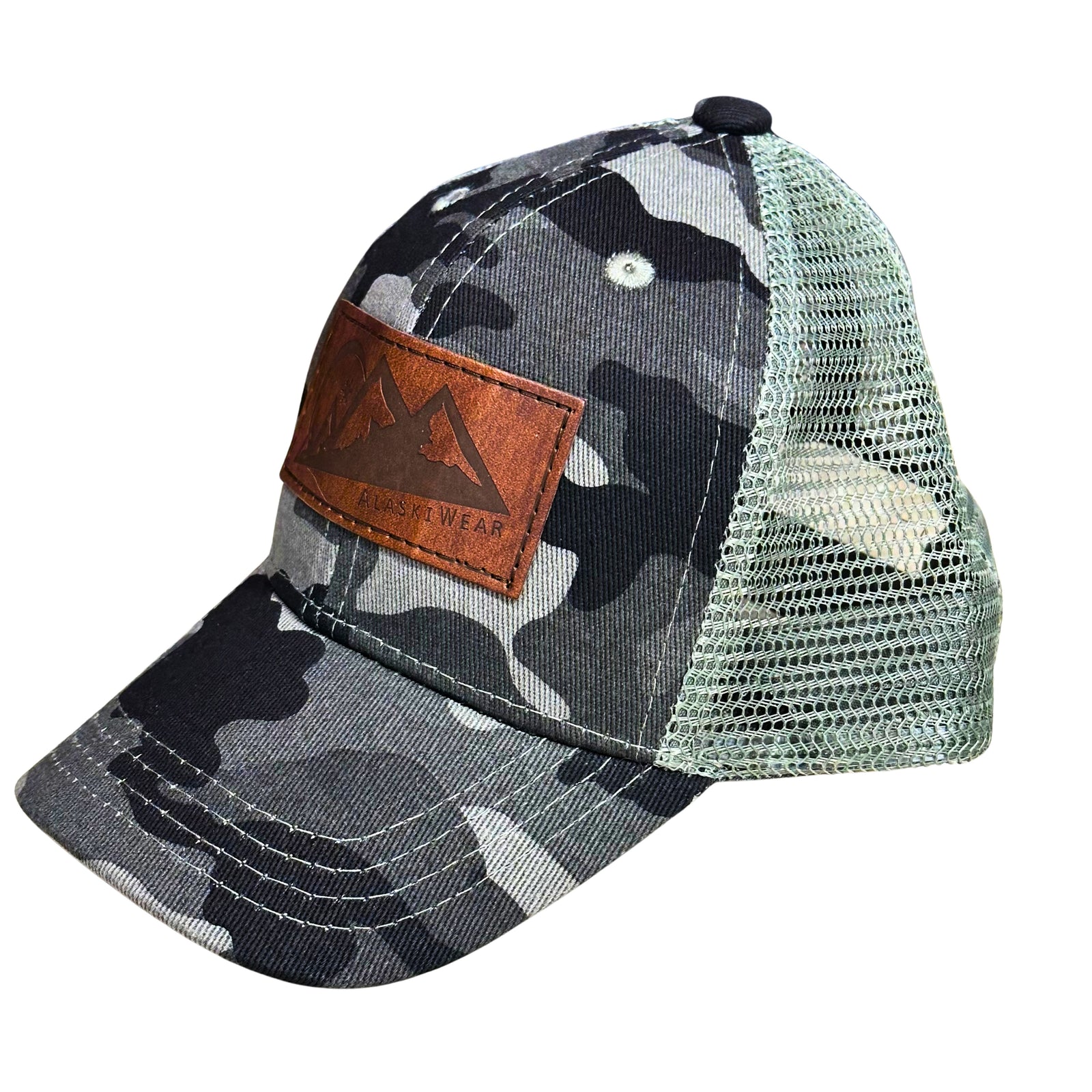 Infant Baseball Hat - Curved Grey Camo Mesh