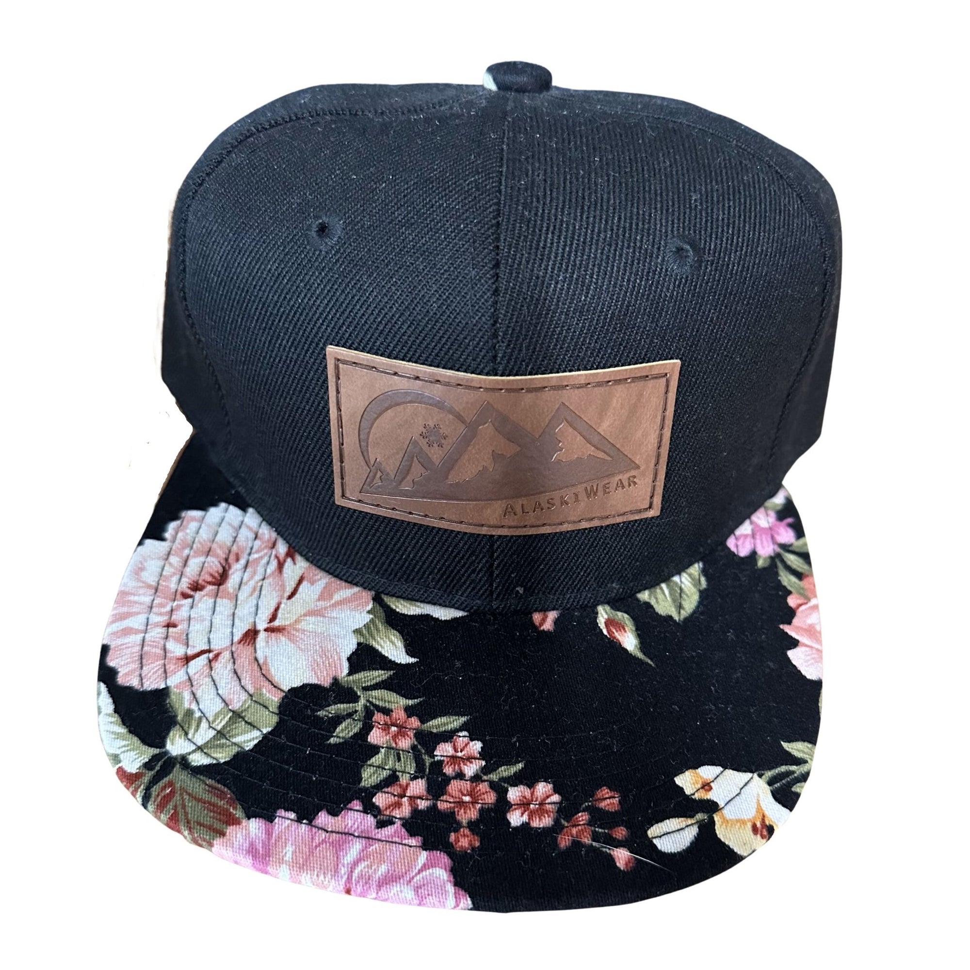 Youth Baseball Hat - Black Floral