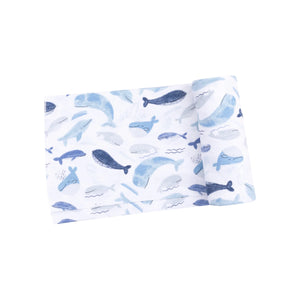 Blue Whales Swaddle Blanket