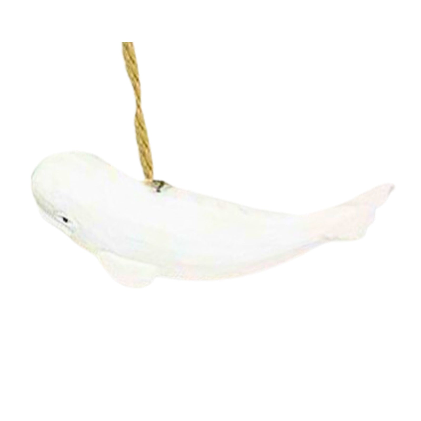 Beluga Whale Hand Carved Wood Ornament