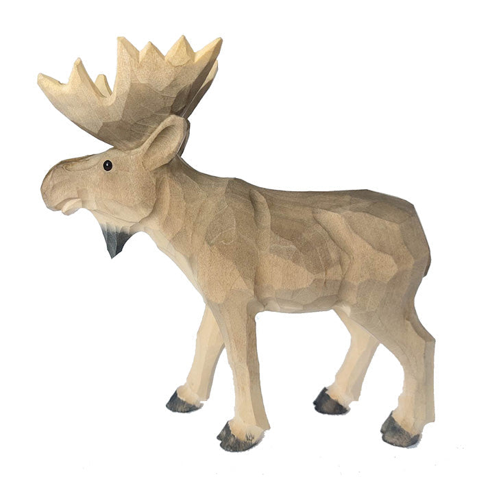 Moose Hand Carved Figurine