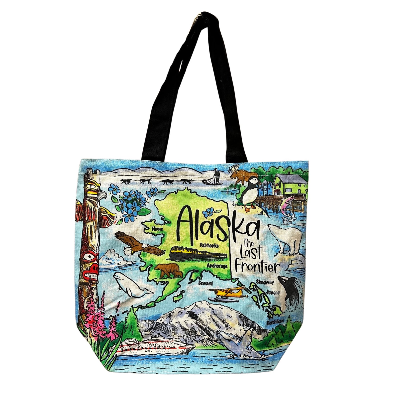 Alaska Map Shopper Tote