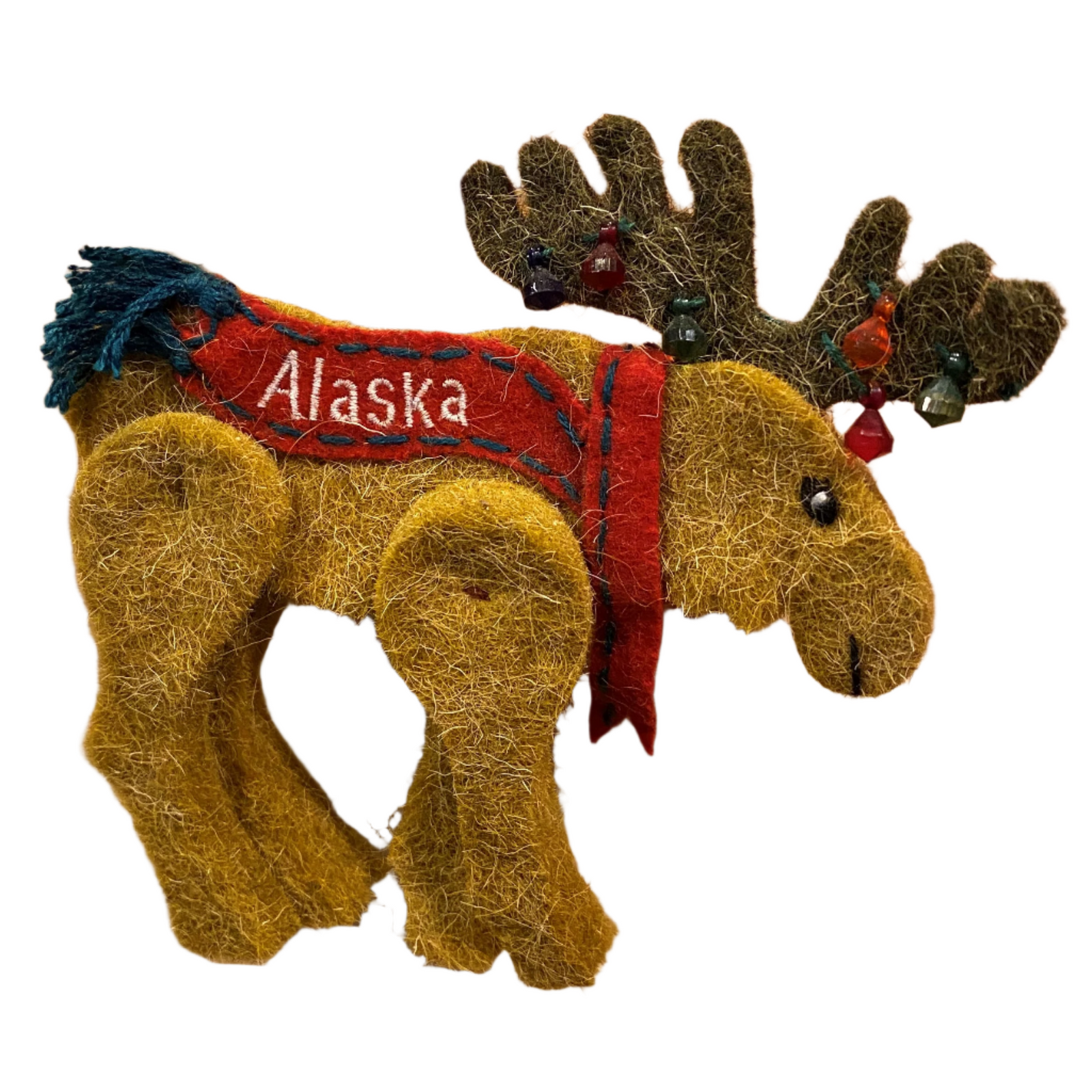 Wool Moose with Lights Ornament