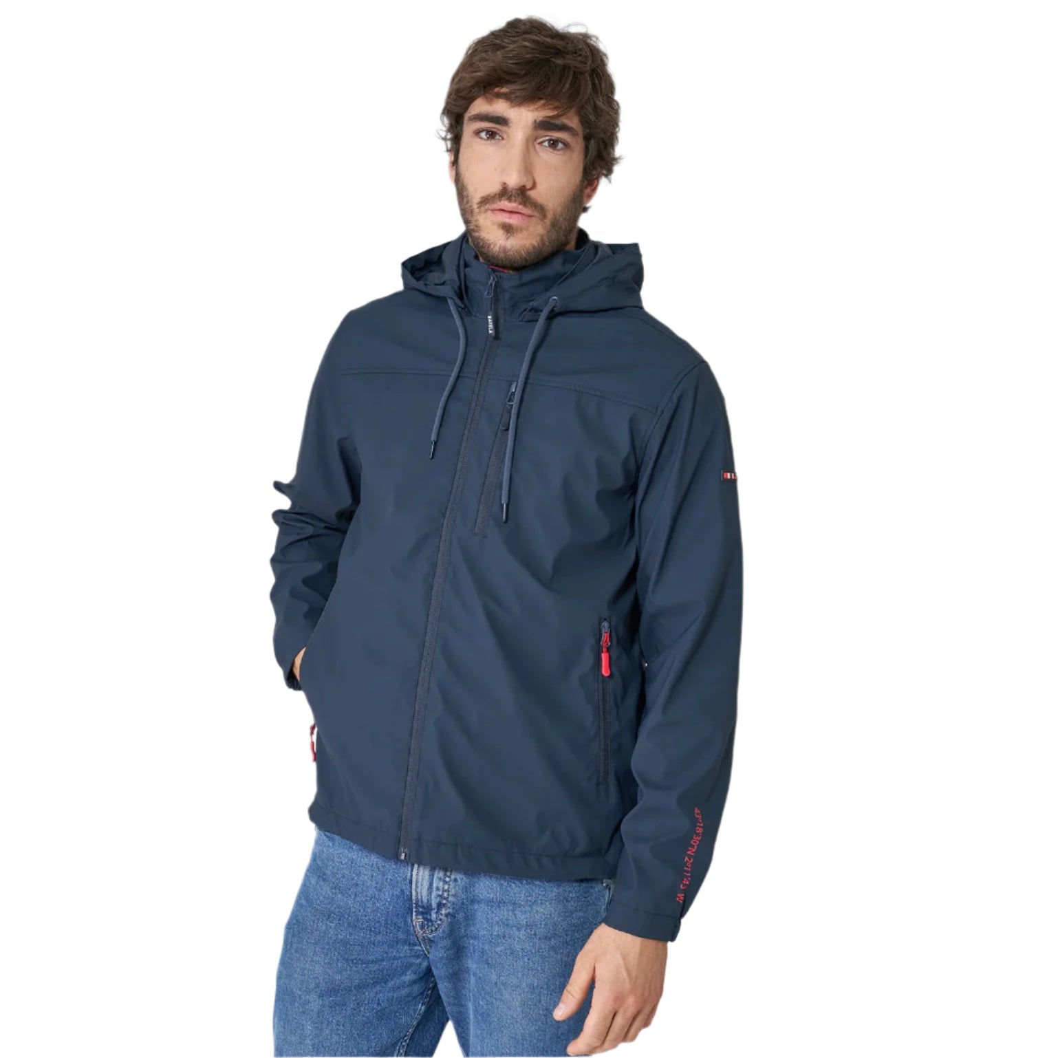 Lightweight Nautical Raincoat with Coordinates for Men