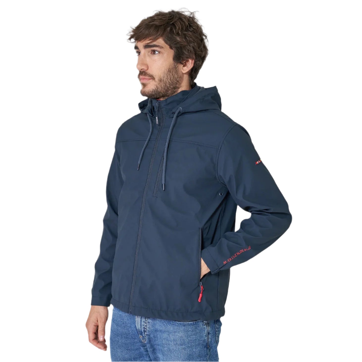 Lightweight Nautical Raincoat with Coordinates for Men