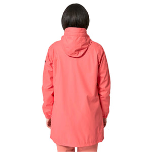 Raincoat with Striped Fleece Lining for Women - Coral
