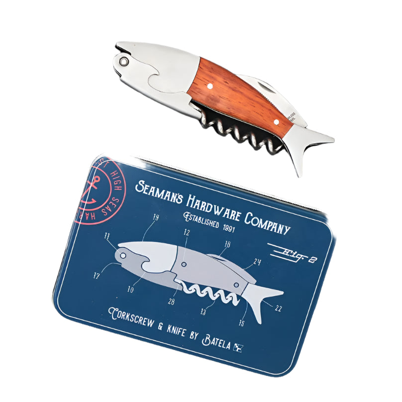 fish carrying hook pocket knife Fish Pocket Knife with Bottle Opener