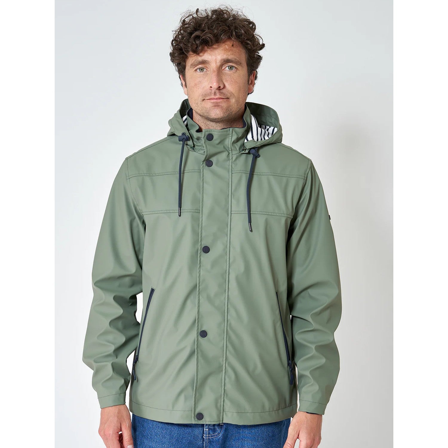 Raincoat with Striped Lining for Men
