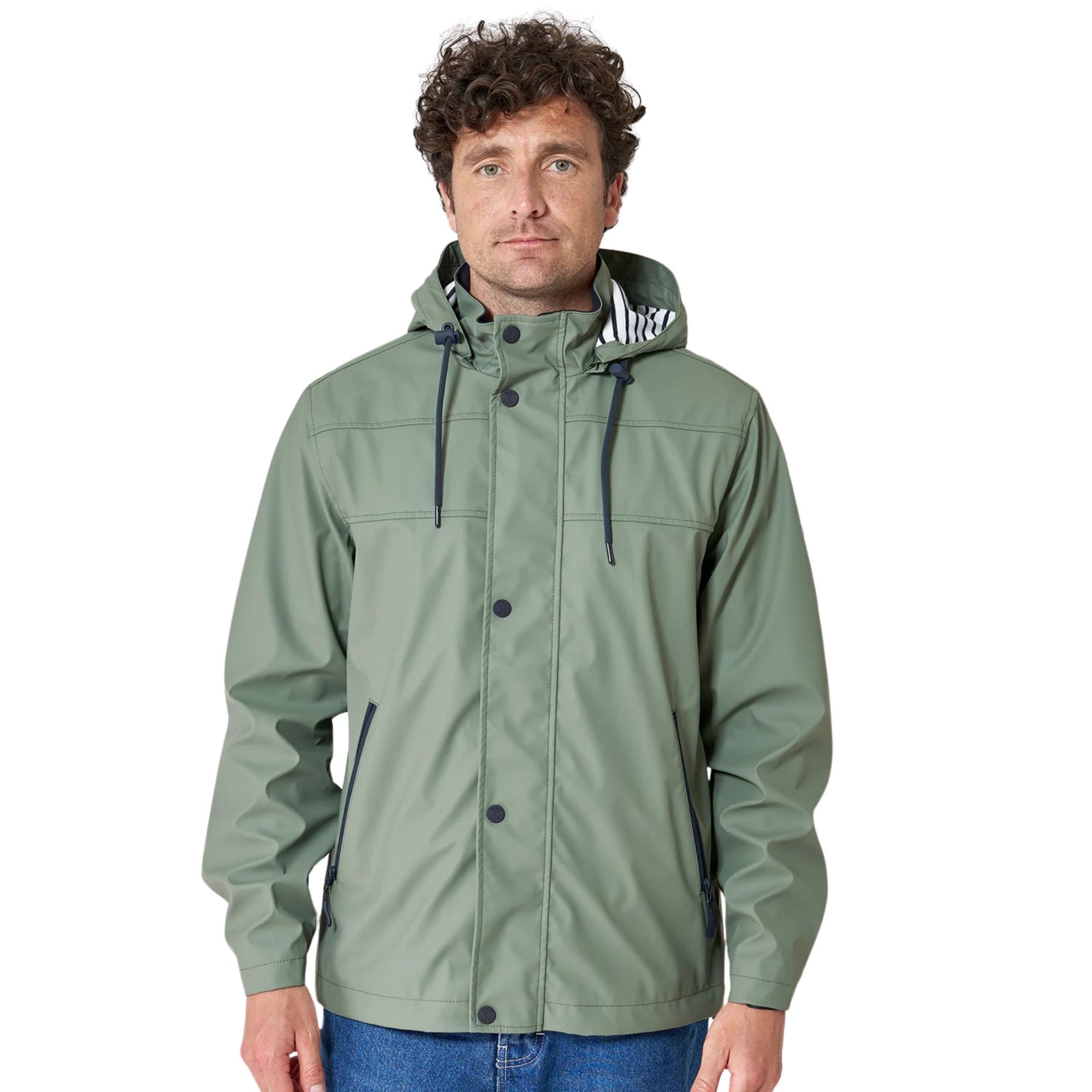 Raincoat with Striped Lining for Men